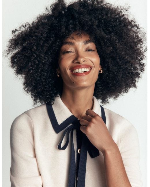 Boden White Elizabeth Bow Knitted Jacket