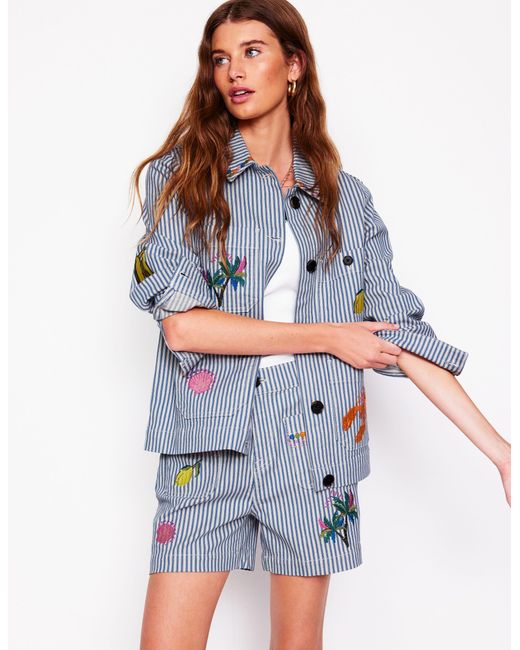 Boden Blue Pocket Front Denim Shorts