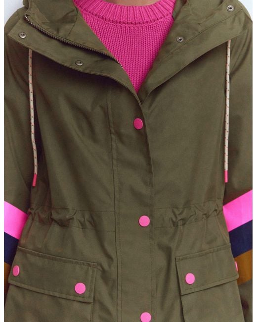 Boden Blue Striped Longline Rain Mac
