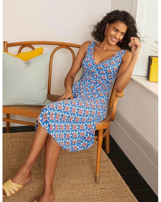 Boden Effie V neck Jersey Dress in Blue Lyst UK