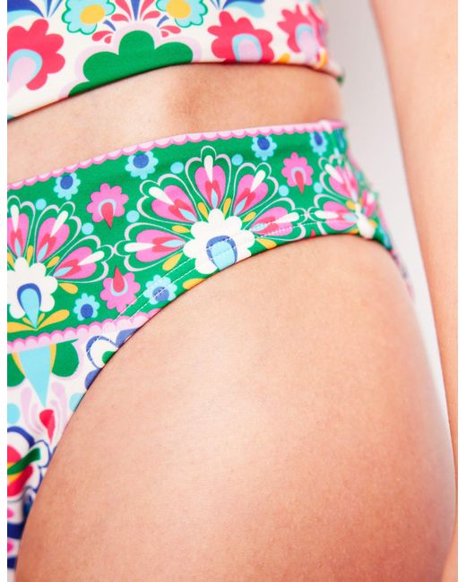 Boden Blue Porto Bikini Bottoms-Multi, Decorative Dandelion