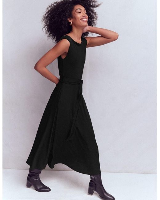 Boden Black Tamsin Jersey Midi Dress