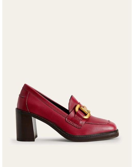 Boden Red Iris Snaffle Heeled Loafers