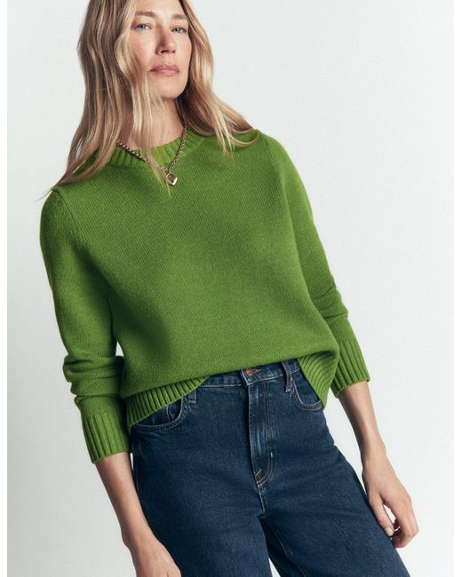 Boden Green Marta Merino Wool Crew Sweater