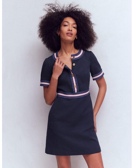 Boden Blue Button Short Dress