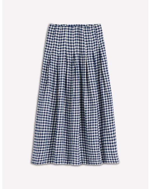Boden Blue Valentina Linen Skirt