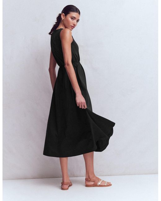 Boden Black Mia V-Neck Jersey Midi Dress
