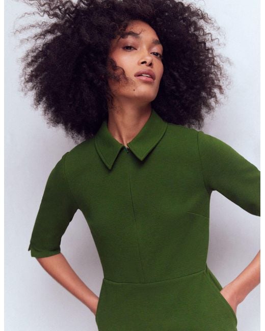 Boden Green Cam Short Sleeve Ottoman Dress