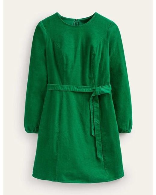 green emerald velvet dress Clara Cord Midi Dress-Emerald Night, Embroidery main image 1