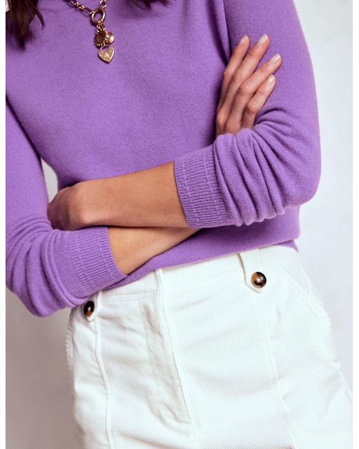 Boden Purple Eva Kaschmirpullover Mit Rundhalsausschnitt