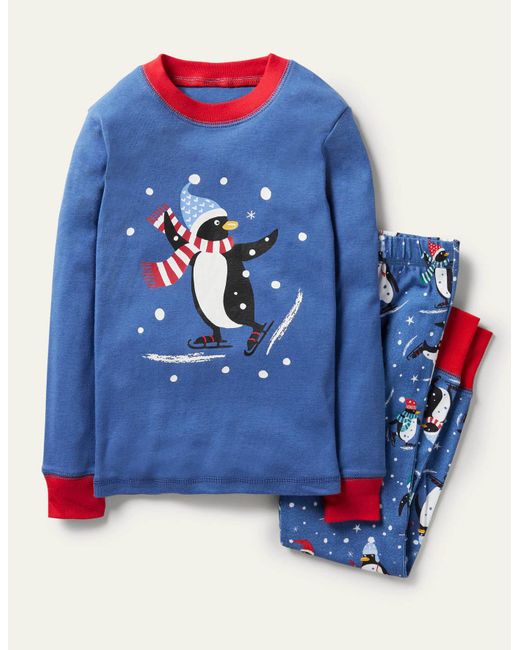 Boden Cotton Snug Long John Pajamas Elizabethan Penguins in Blue for Men Lyst