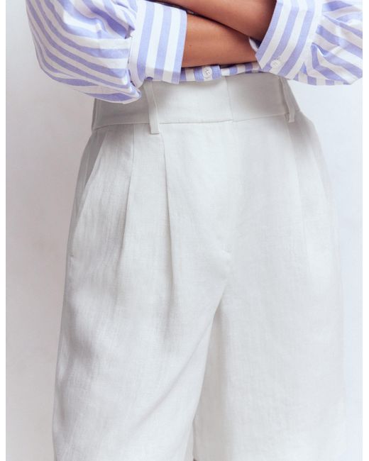 Boden Blue Kensington Linen Shorts