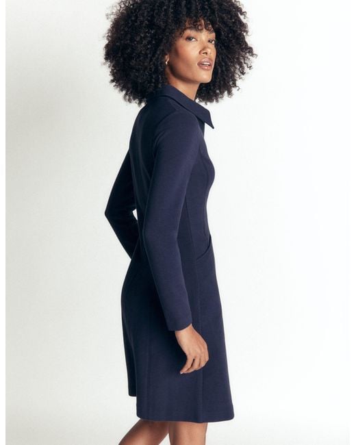 Boden Blue Nia Ottoman Long Sleeve Dress