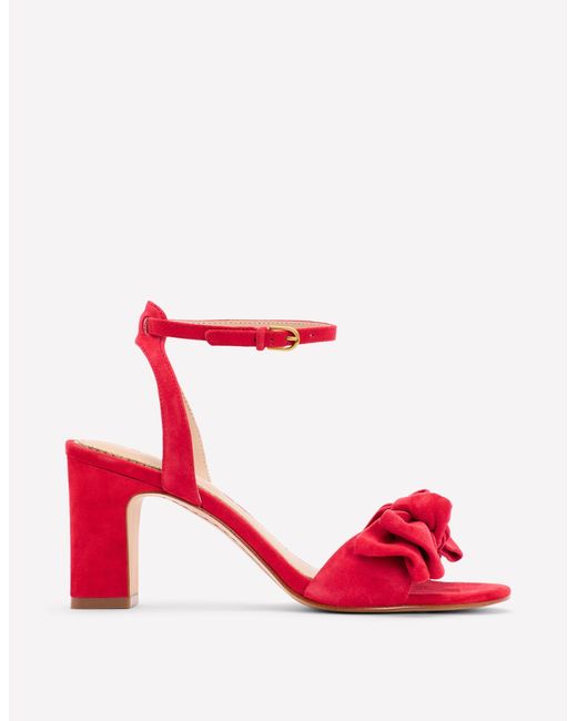 Boden Red Bow Heeled Sandals