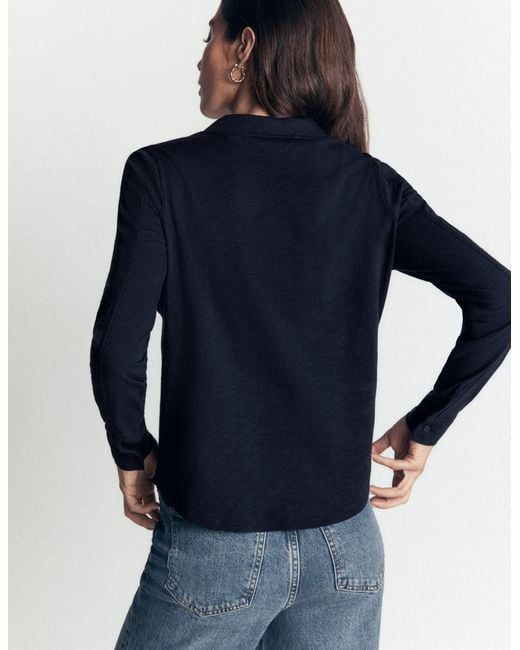 Boden Blue Seam Detail Jersey Shirt