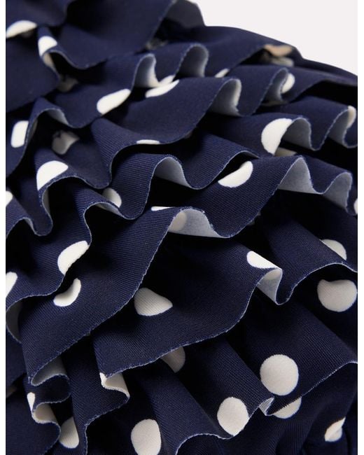 Boden Blue Ruffle Bikini Top