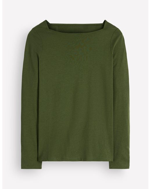 Boden Blue Square Neck Long Sleeve