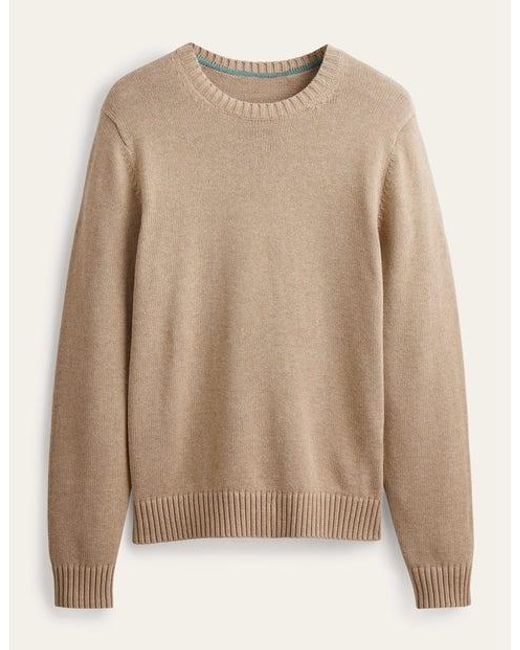 Boden Natural Chunky Cotton Cashmere Crew for men