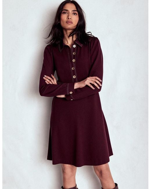 Boden Red Nicolette Long Sleeve Dress