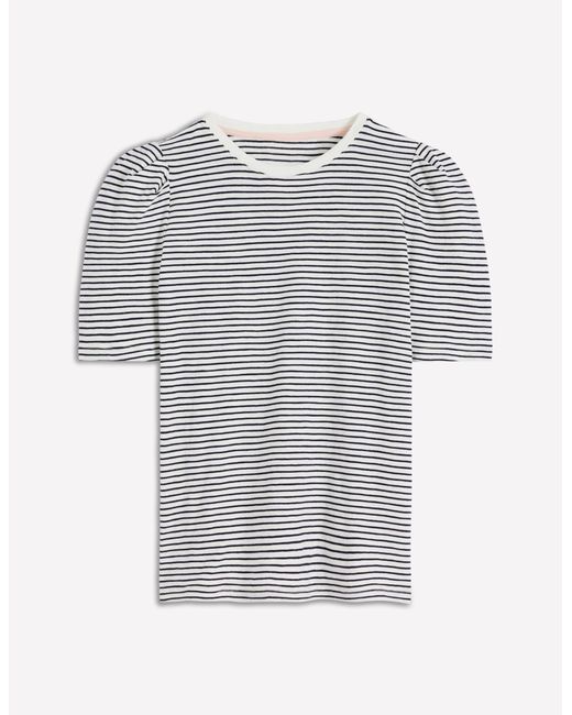 Boden White Sophie Puff Sleeve T-Shirt