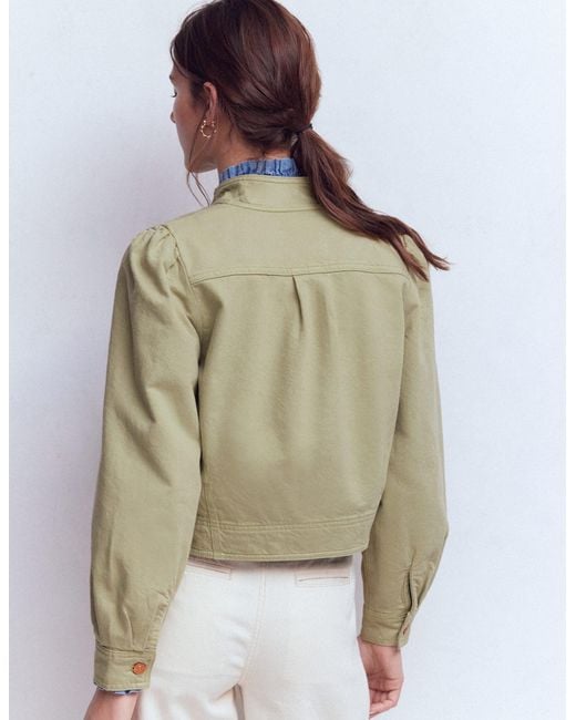 Boden Gray Topstitch Denim Jacket