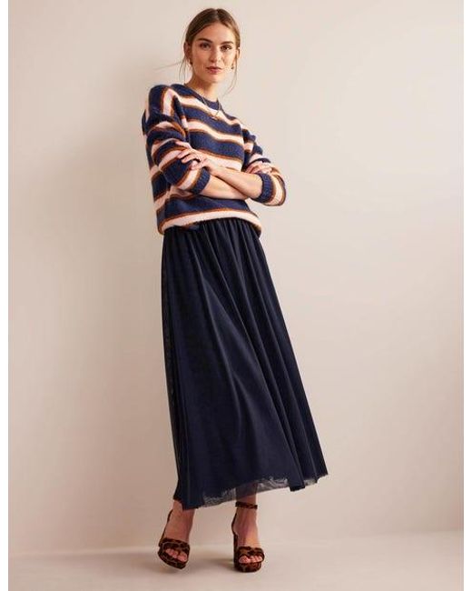 Boden Blue Tulle Full Midi Skirt
