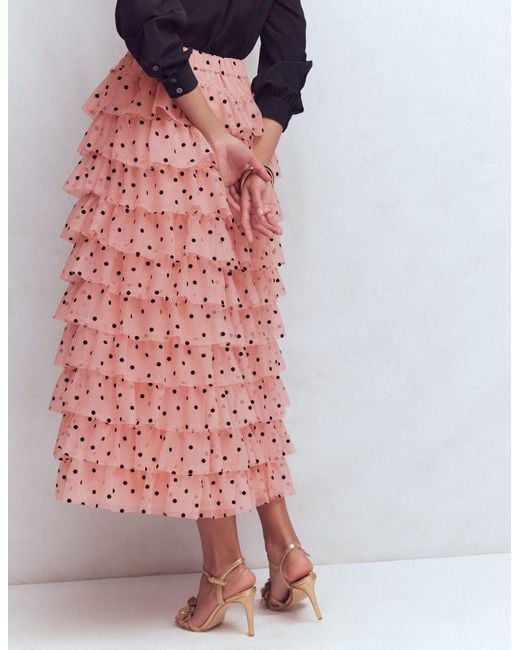 Boden Pink Tulle Tiered Skirt