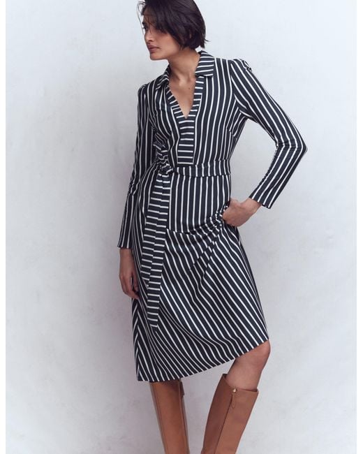 Boden Imogen Collared Jersey Dress in Blue | Lyst