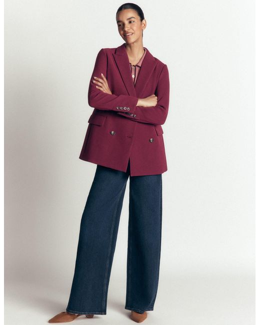 Boden Purple Keswick Double Breasted Blazer