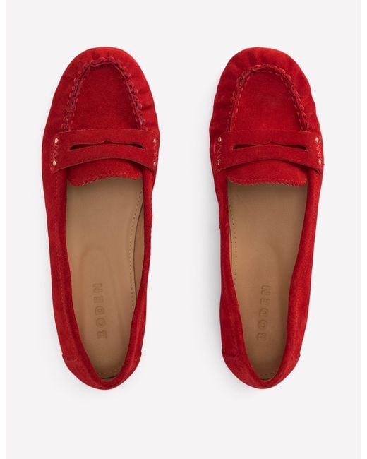 Boden Red Classic Penny Loafers