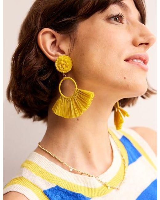 Boden Yellow Tassel Ring Earrings