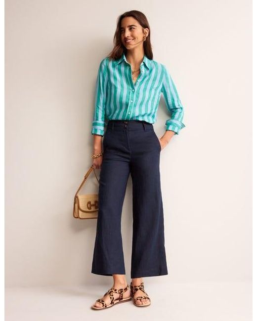 Boden Blue Westbourne verkürzte leinenhose