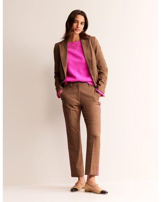 Pantalon kew à carreaux rayé sur les côtés Boden en coloris Brown