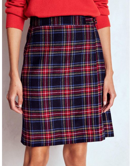 Boden Multicolor Helen Wool Kilt Skirt- And Check