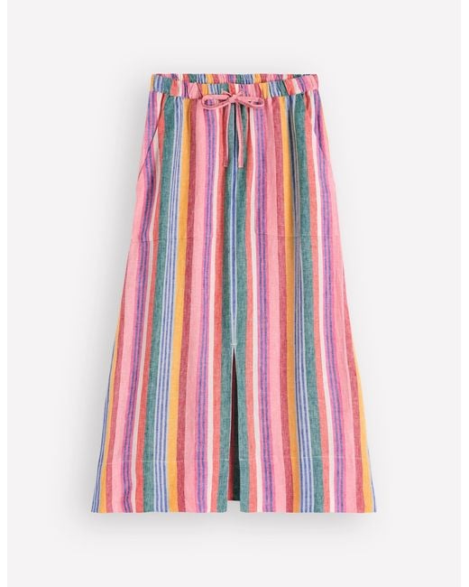 Boden Natural Layla Linen Skirt