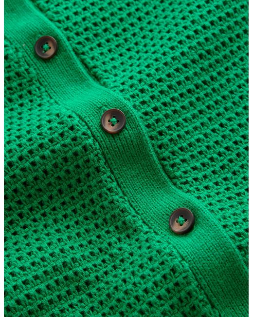 Boden Green Textured Scallop Cardigan