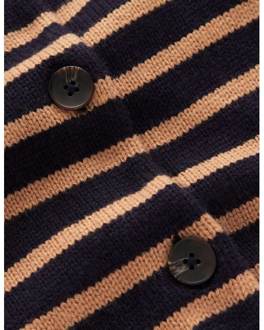 Boden Blue Lydia Tie Neck Knit Cardigan