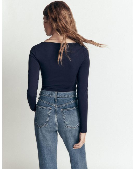 Boden Blue Gathered Detail Long Sleeve