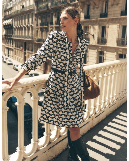 Boden Blue Tie Neck Short Dress