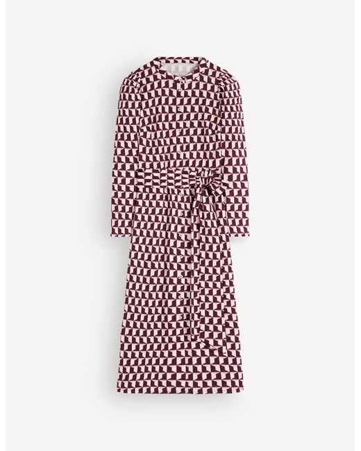 Boden White Honor Column Jersey Midi Dress