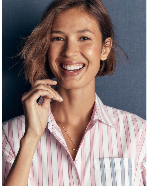 Boden Gray Sienna Relaxed Cotton Shirt