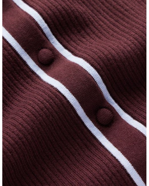 Boden Blue Paula Ribbed Crew Cardigan