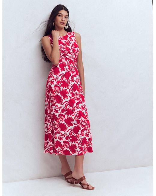 Boden Red Zara Cross Waist Jersey Dress