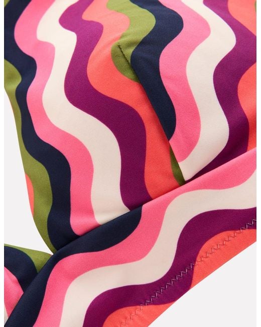 Boden Red Arles Bikini Top-Multi, Wavy Stripe