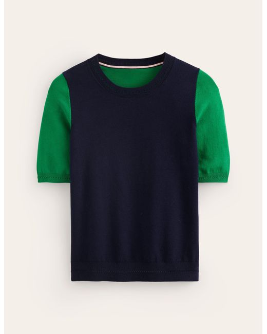 T-shirt col rond catriona en coton Boden en coloris Blue