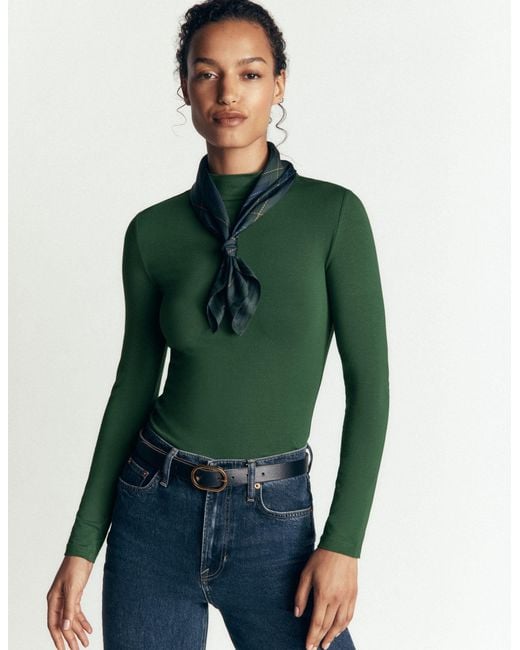 Boden Green High Neck Jersey Top