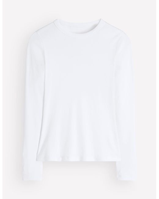 Boden White Annie Essential Crew Neck Top
