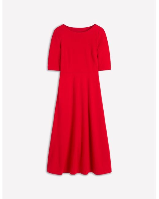 Boden Red Mathilde Tie Waist Ponte Dress
