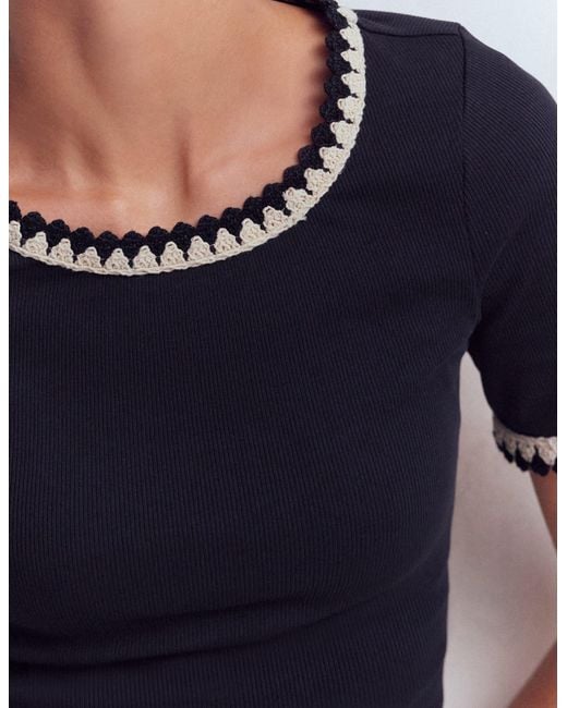 Boden Blue Maddie Trim Detail T-Shirt