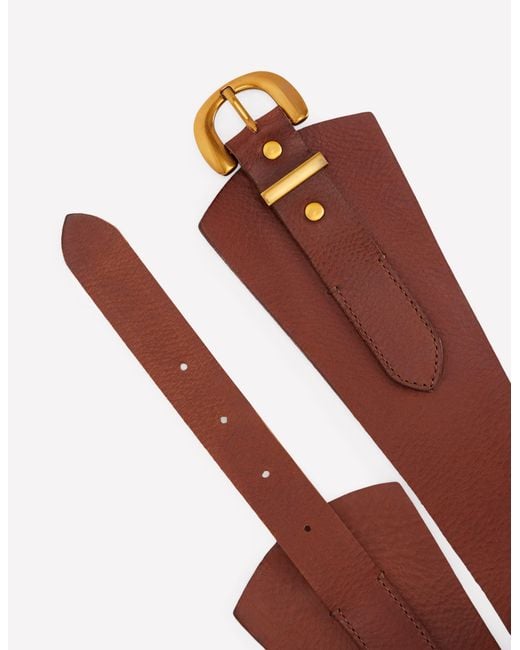 Boden Brown Leather Wide Waist Belt